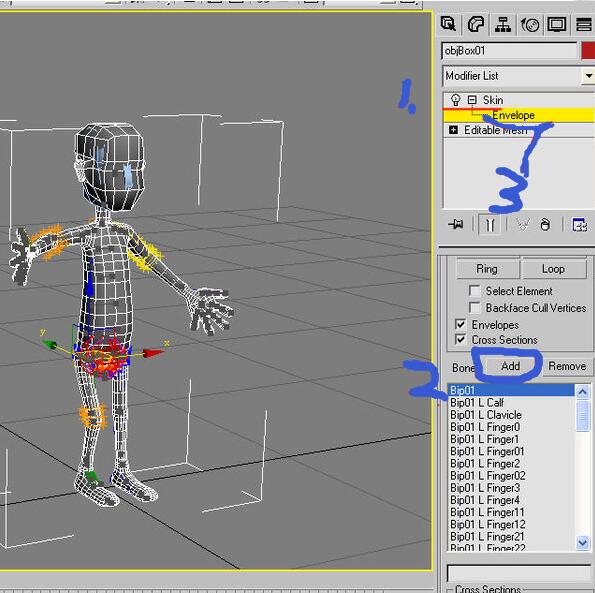 3dmax绑定骨骼的操作步骤。