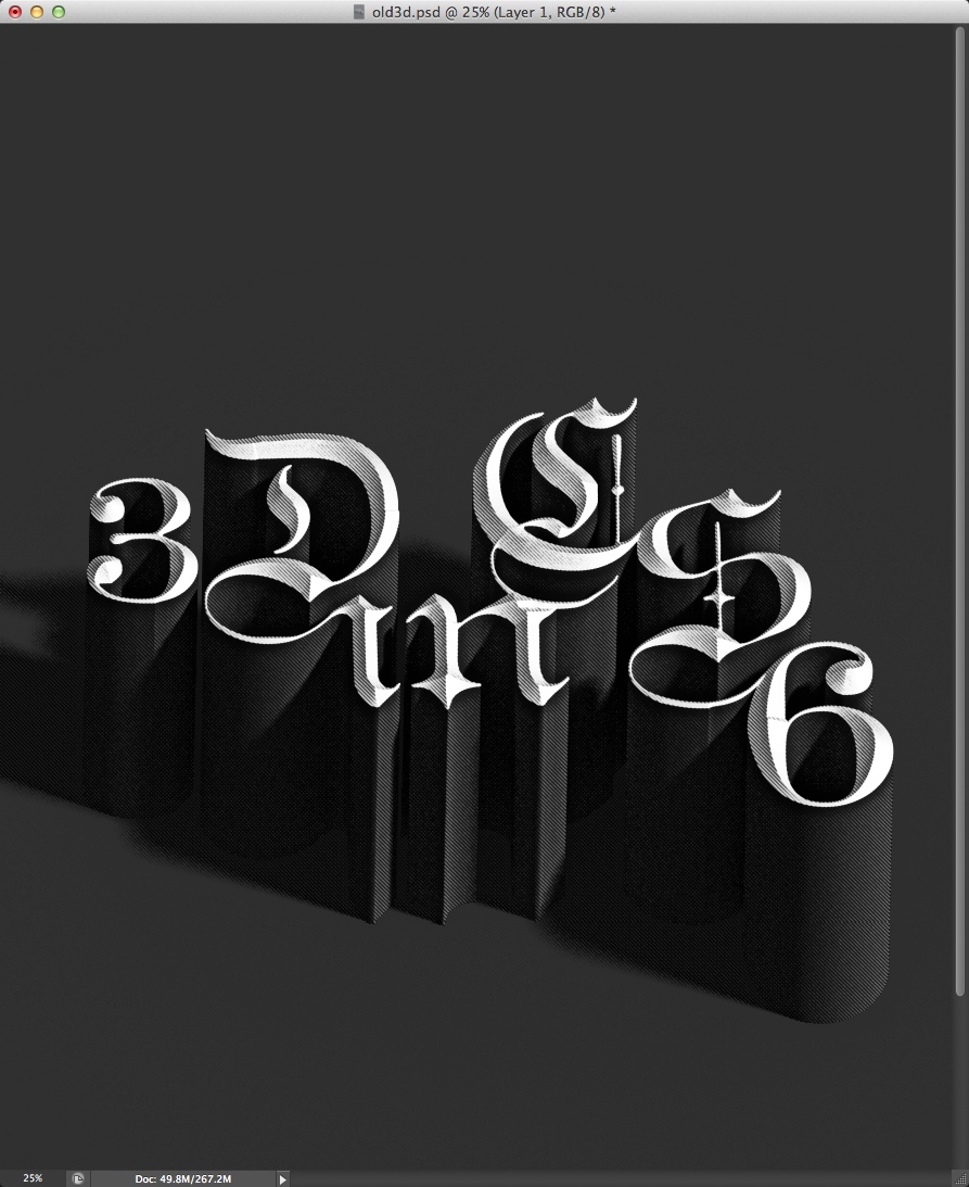 Adobe Photoshop CS6制作立体3D字母的图文操作。