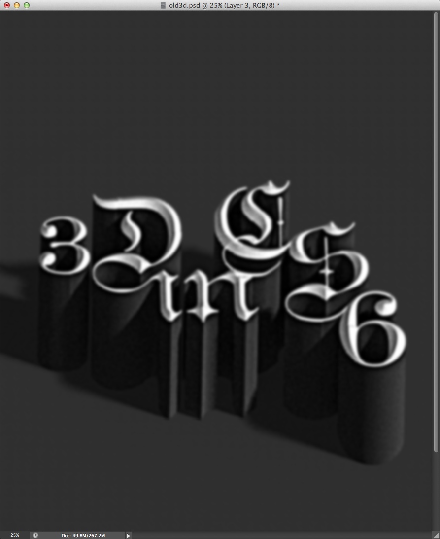 Adobe Photoshop CS6制作立体3D字母的图文操作。