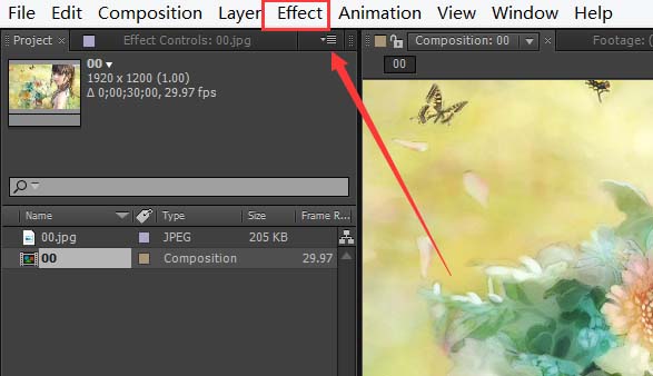 ae将图片制作出动感效果的详细操作步骤。