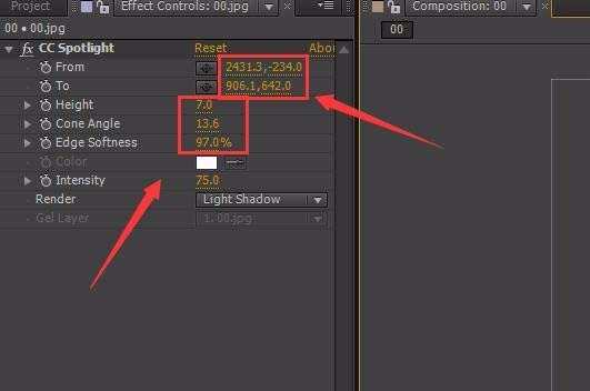 AE为图片做出spotlight光照效果的图文操作。