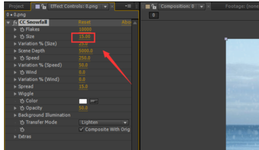 Ae制作下雪效果的操作流程。