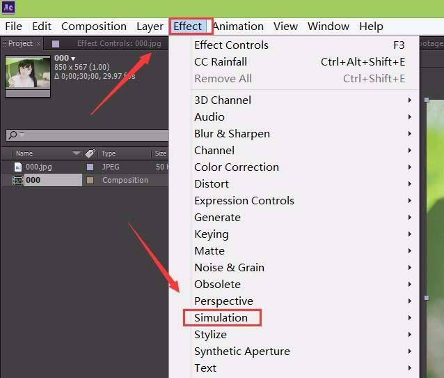 ae制作出雪花中美女效果图片的详细操作方法。