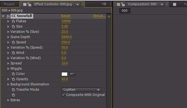 ae制作出雪花中美女效果图片的详细操作方法。