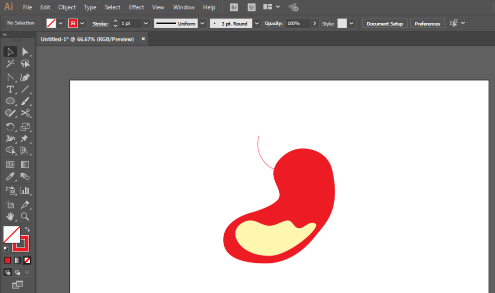 ai打造胃图标的详细操作过程。