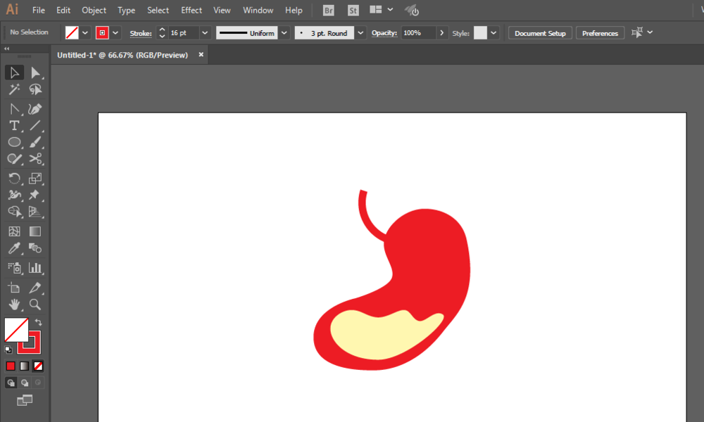 ai打造胃图标的详细操作过程。