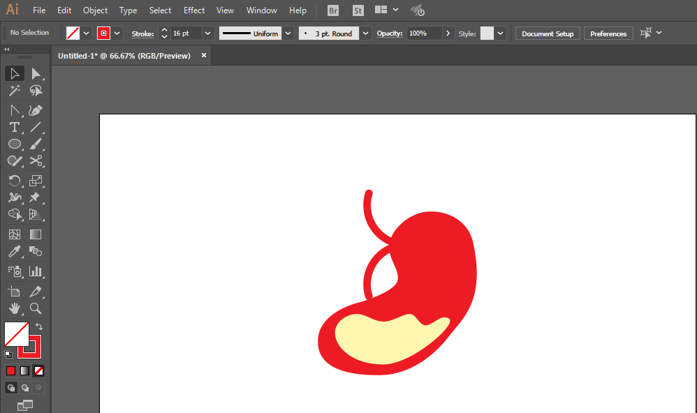 ai打造胃图标的详细操作过程。