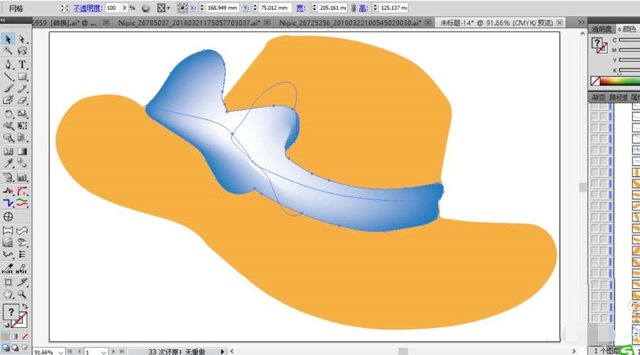 ai绘制沙滩帽的详细操作步骤。