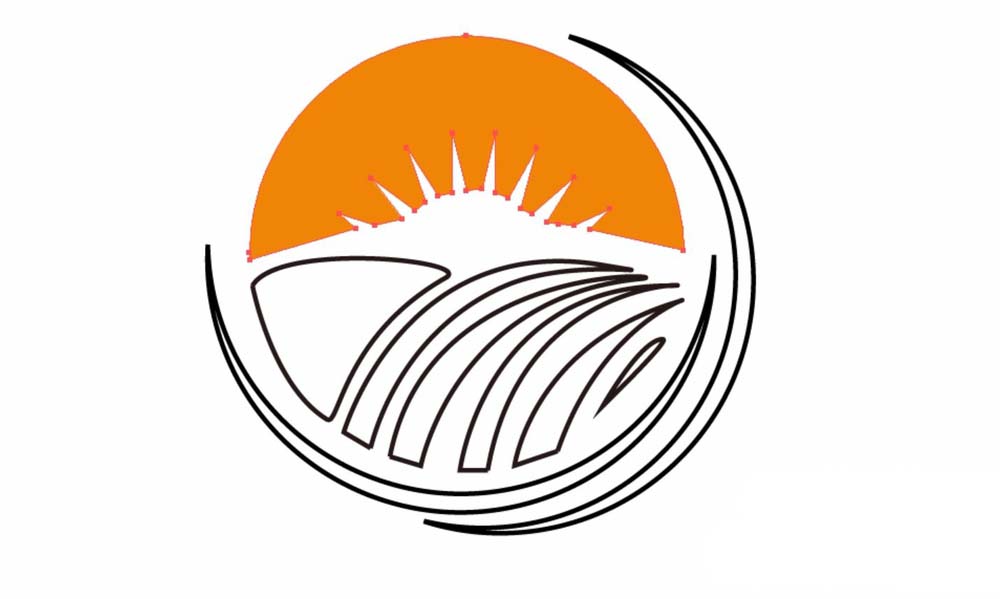 ai制作农业标志LOGO的图文操作。
