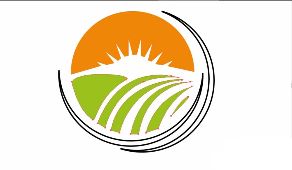 ai制作农业标志LOGO的图文操作。