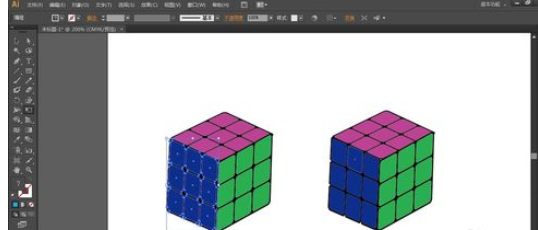 ai做出魔方图案的操作流程。
