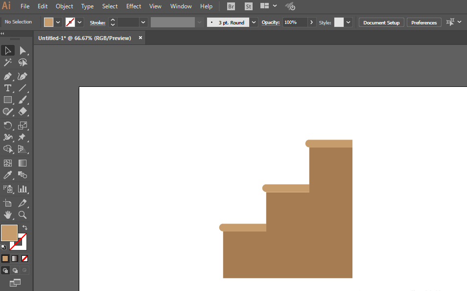ai制作楼梯图标的具体操作。