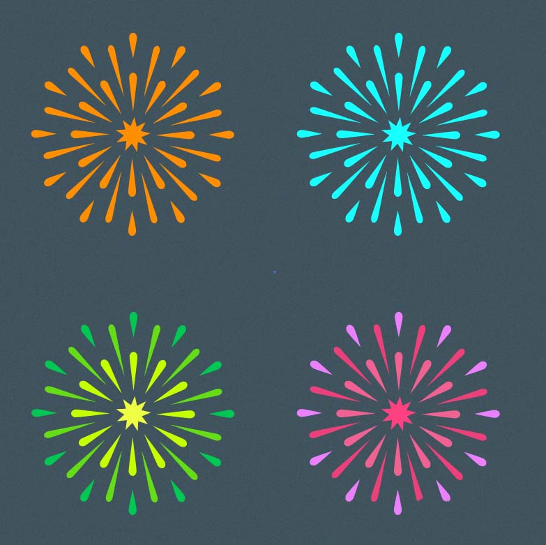 ai制作矢量烟花图的操作步骤。