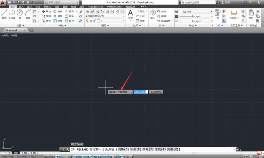 AutoCAD制作有具体参数数据矩形的图文操作。