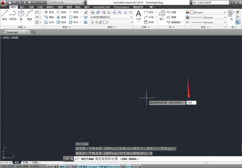 AutoCAD制作有具体参数数据矩形的图文操作。