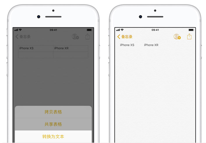不安装APP也能创建表格，iOS备忘录给你安排