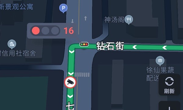 百度地图红绿灯倒计时怎么设置。
