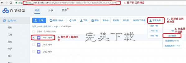 百度网盘用迅雷直接下载大文件的具体操作步骤。