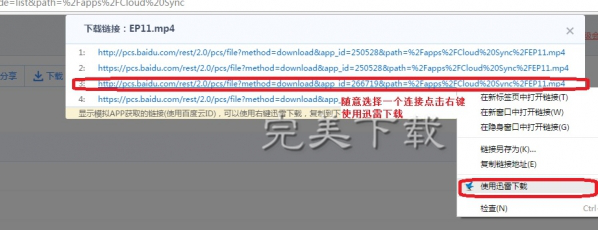 百度网盘用迅雷直接下载大文件的具体操作步骤。