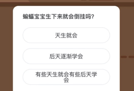 蝙蝠宝宝生下来就会倒挂吗。