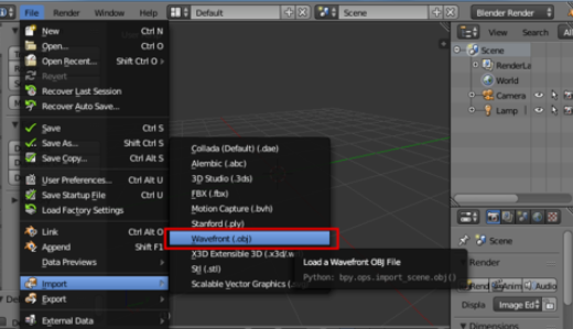 blender导入模型的操作过程。
