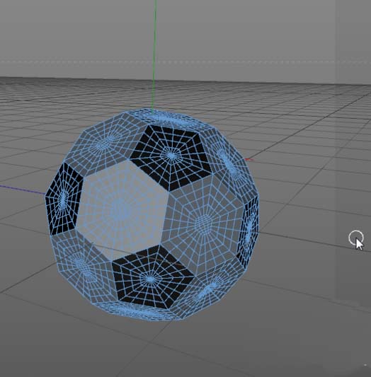 C4D制作一个立体足球模型的操作流程。
