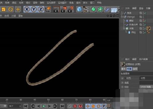 C4D使用变形器制作绳子模型的详细操作。