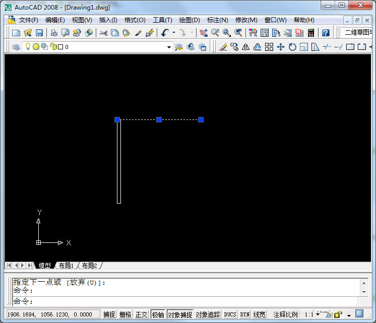 CAD制作双扇门平面图的图文操作。