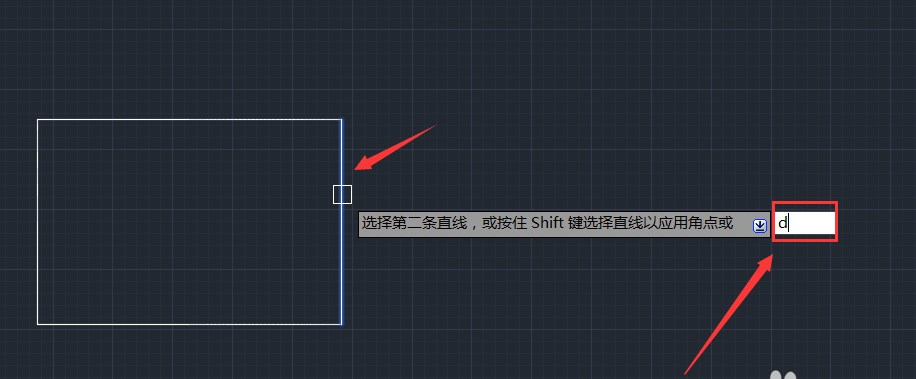 CAD使用倒角命令做出图形的操作流程。