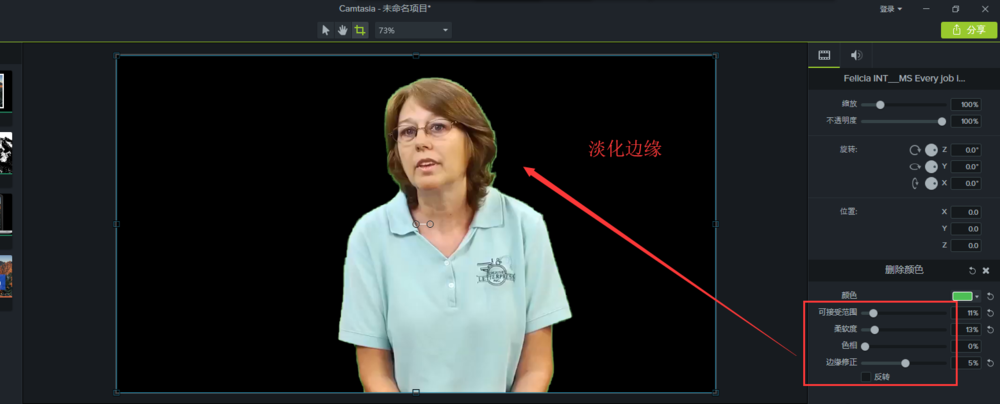 Camtasia抠取绿幕视频方法讲解,看图操作