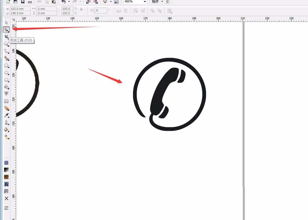 CDR制作电话图标的图文操作。