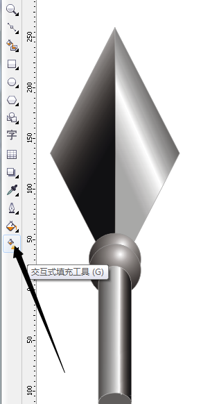 cdr制作尖尖立体矛的图文操作。