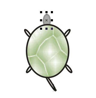 cdr制作卡通风格小乌龟的图文操作。