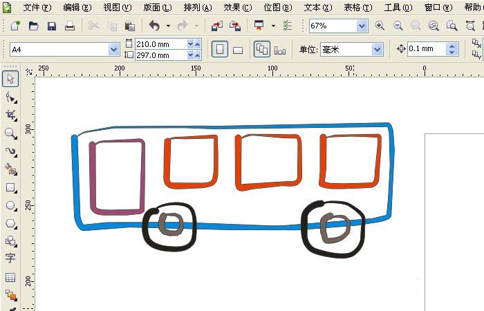 cdr制作有轨公交车的图文操作。