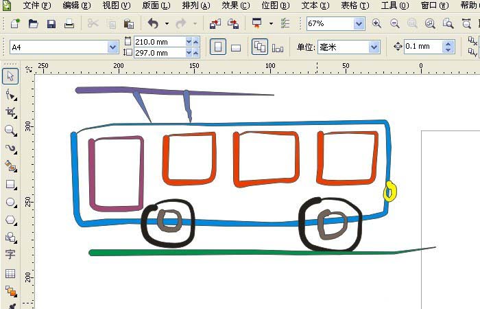 cdr制作有轨公交车的图文操作。