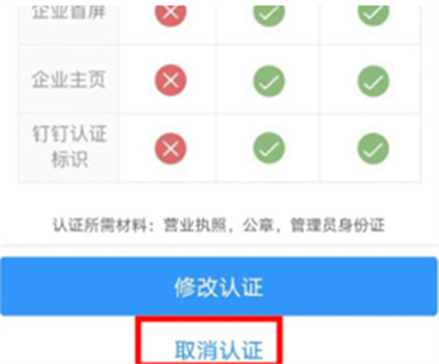 钉钉如何取消企业认证。