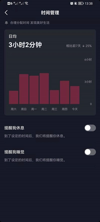 抖音时间管理如何取消。