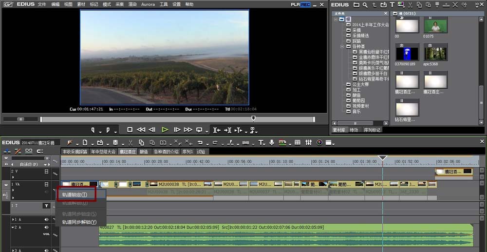 EDIUS6锁定轨道命令使用操作讲解。