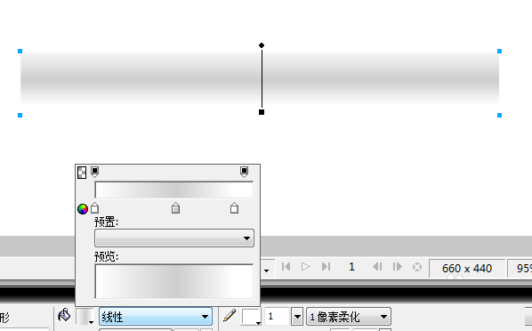 Fireworks制作渐变填充效果的简单操作。