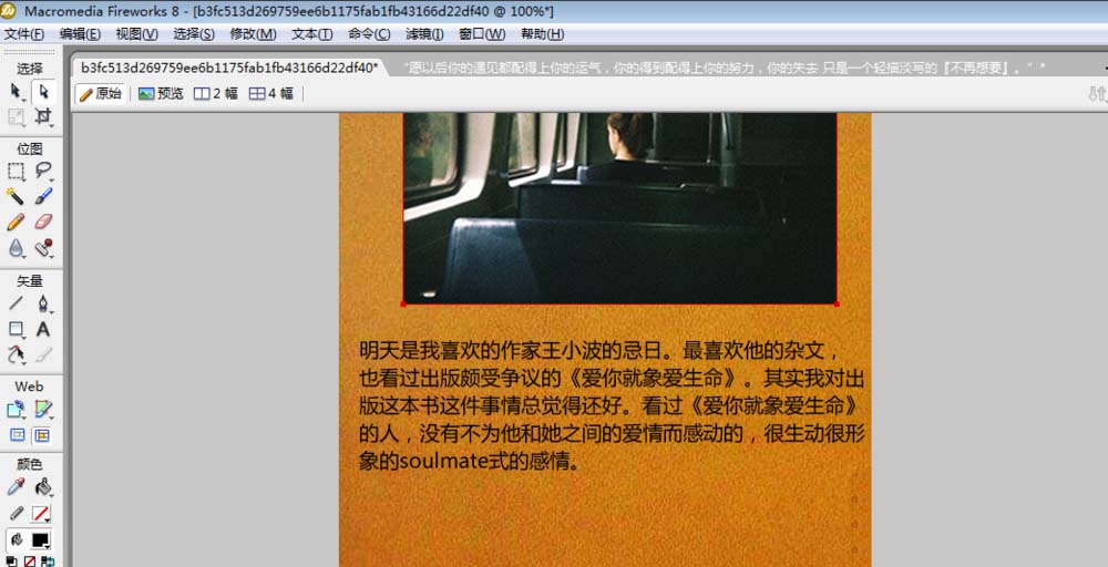 fireworks制作出好看图文排版的具体操作。