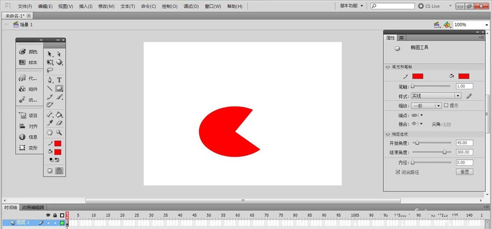 flash制作基本图形的操作流程。