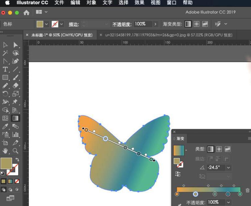 关于ai设计渐变色蝴蝶矢量图的操作方法 ai字体效果设计立体渐变