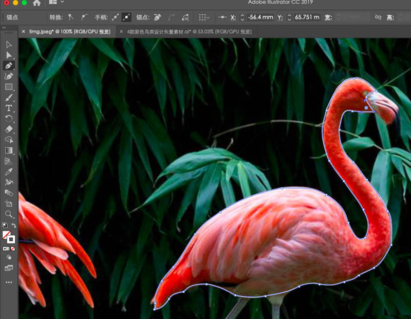 关于ai绘制火烈鸟的操作方法