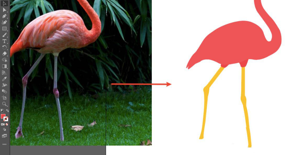 关于ai绘制火烈鸟的操作方法