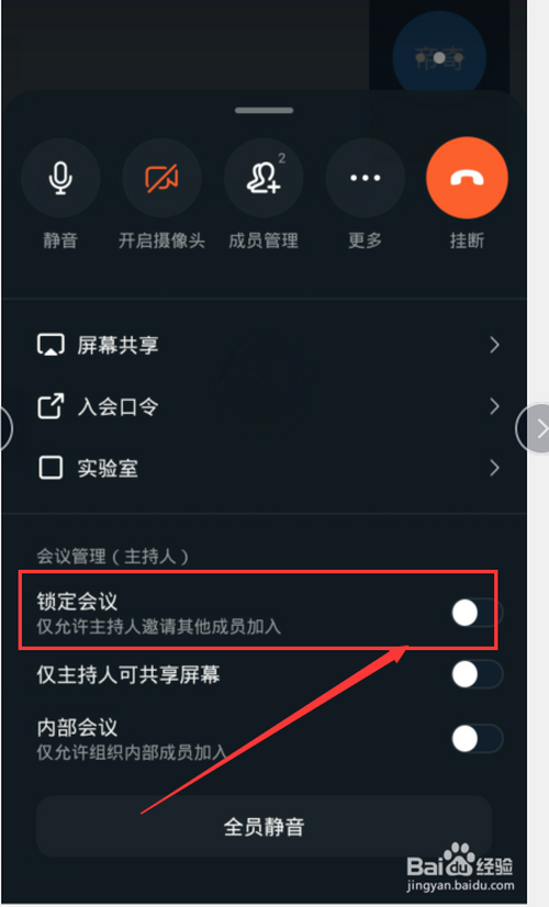 关于钉钉锁定会议功能怎么用。