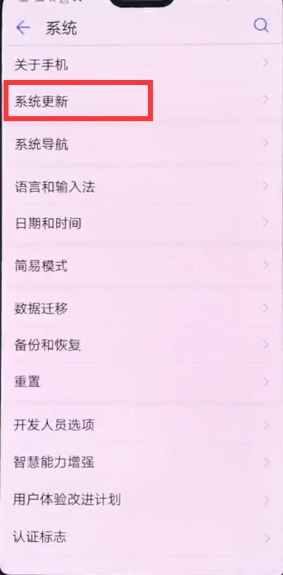 华为p20中关闭系统自动更新的简单方法截图