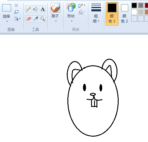 关于画图工具绘制小老鼠图像的详细步骤 画图软件中的曲线工具可以绘制