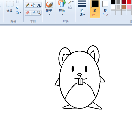 关于画图工具绘制小老鼠图像的详细步骤 画图软件中的曲线工具可以绘制
