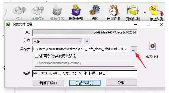 关于Internet Download Manager如何下载音乐文件。