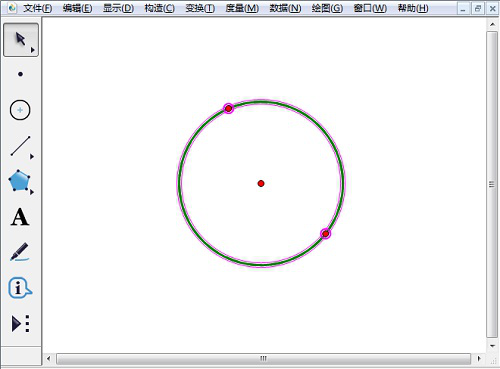 关于几何画板如何绘制月牙形图案。